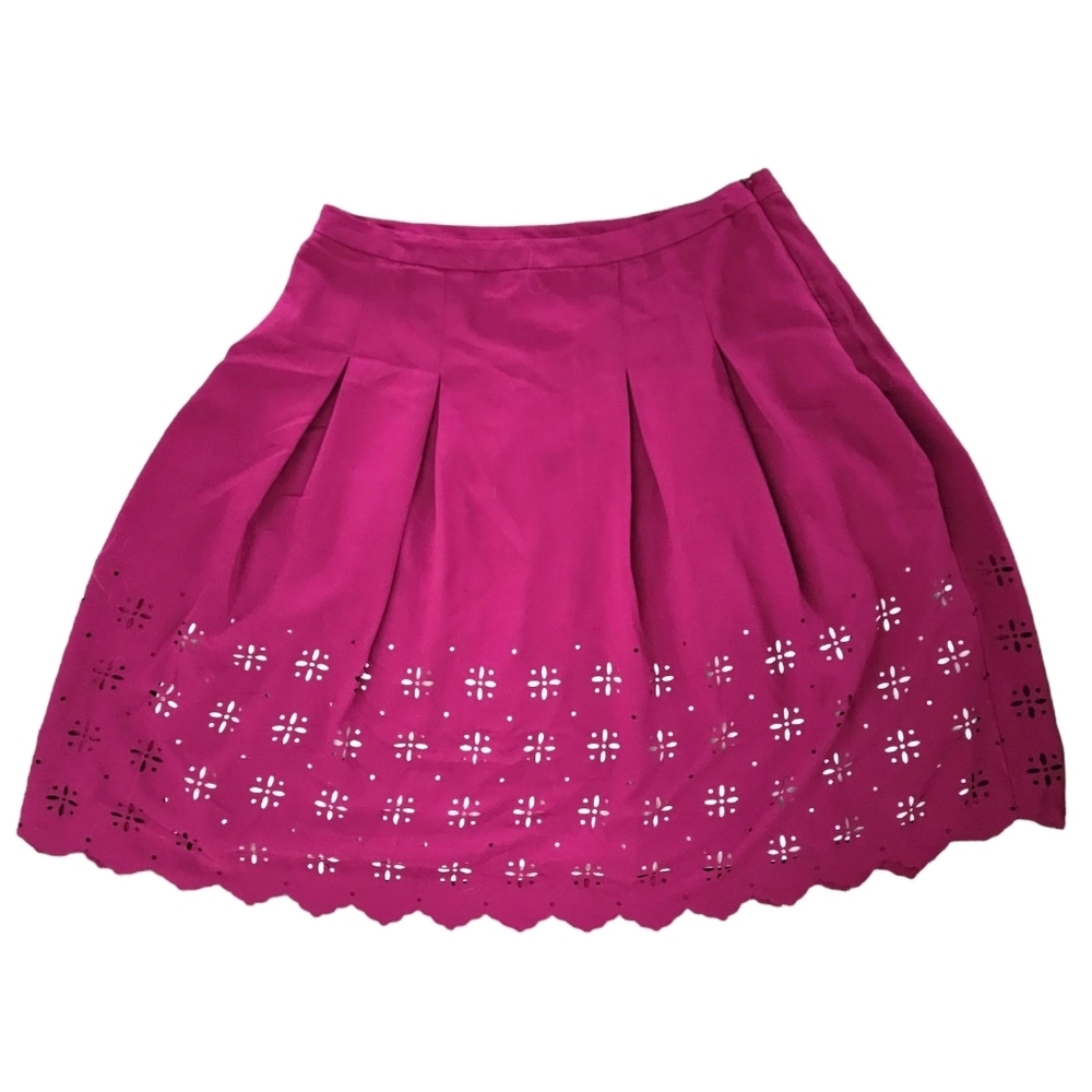 Cato‎ magenta laser cut pleated skirt